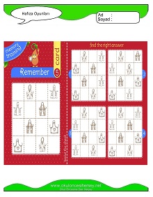 Hafıza Oyunları Çalışma Sayfaları